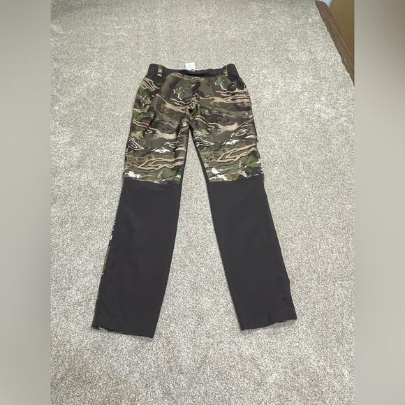 gorpcore Under Armour Storm Forest Camo Hunting Outdoors cargo Pants sz 8 hunter - Picture 2 of 14